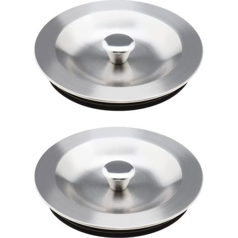 Le Seigneur des Outils Lot de 2 bondes de vidange en acier inoxydable 304 de 90 mm avec joint en caoutchouc pour évier de cuisine (1/5)