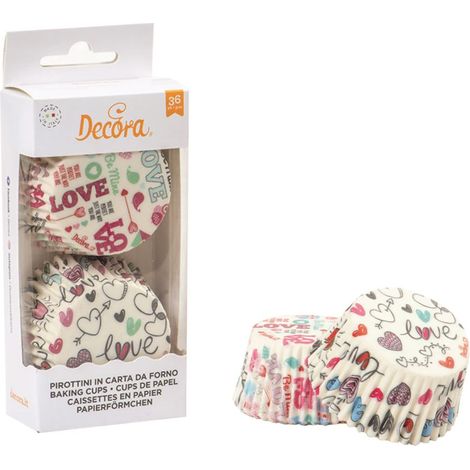 Pirottini per muffin con messaggio d'amore, 50x32mm, 36 pezzi