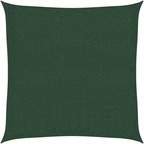 Voile d'ombrage, 160 g/m², vert foncé, 2x2 mètres, polyéthylène haute densité. (1/5)