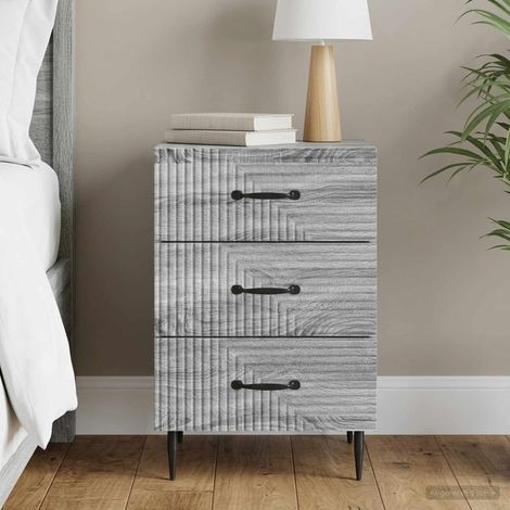 vidaXL Bedside Cabinet Grey Sonoma 43 x 41 x 66.5 cm Engineered Wood (1/5)