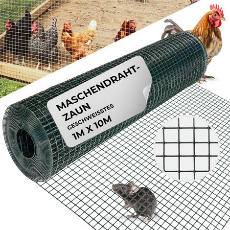 Geflecht GARDEN PVC, 1000/12,7x12,7/1,2 mm, grün, RAL 6005, viereckig, Garten, Tierhaltung, Packung 10 m (1/5)