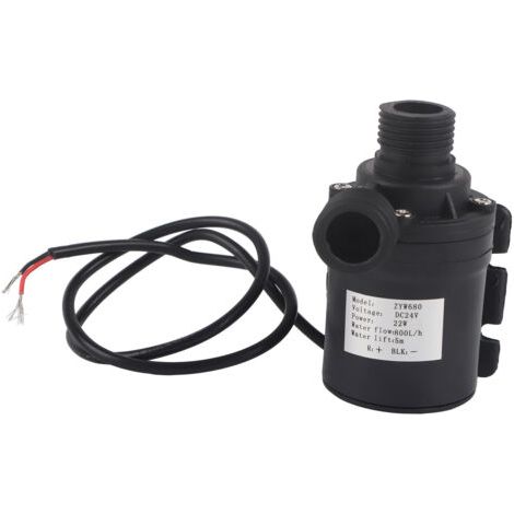 Mini pompe à eau, DC 24V 800L/H 5M pompe de circulation d'eau chaude pompe à eau solaire pompe à eau submersible à moteur sans balai