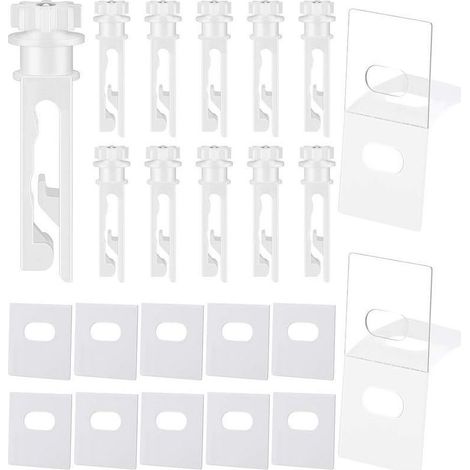 (12pcs )Tabs de Stores verticaux Clips de Remplacement de la Tige Brodés Blinds de réparation Vertical Kit Curtain Crochet (1/5)