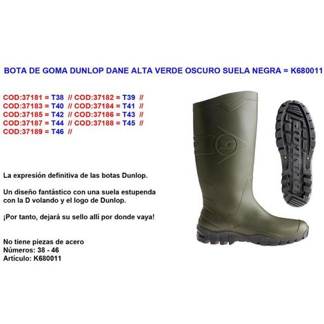 FPLUS dunlop bota agua goma  verde caña alta dane nº 47 k680011