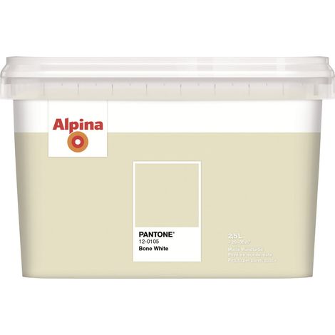 Alpina Wandfarbe Pantone matt bone white 2,5 L Wandfarbe (1/3)