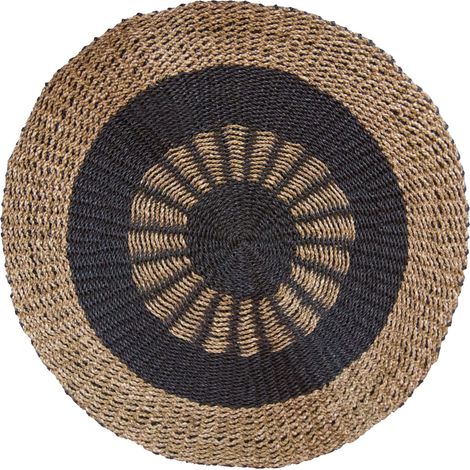 Jonc de Mer Rond Noir & Tan - Soleil Intérieur - 1m- Vendu par 1 (1/2)