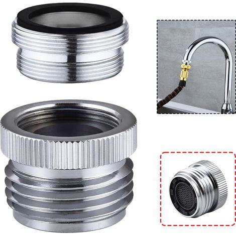 Adaptateur de robinet pour tuyau d'arrosage avec aérateur, connecteur pour robinet de cuisine et de salle de bain, adaptateur convertisseur de tuyau d'arrosage (1/5)