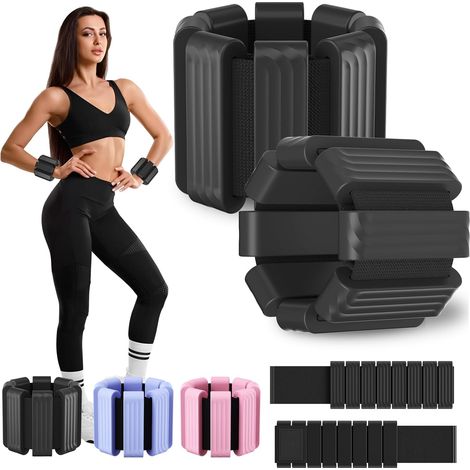 Lot de 2 poids de cheville réglables pour homme et femme (1 lb chacun), poids portables pour jambes/bras, poignets et chevilles pour yoga, pilates (1/5)