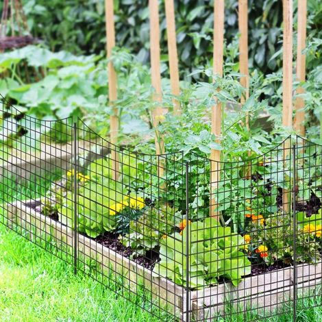 Metall gartenzaunelemente 5er pack 98 cm hoch schwarz (1/5)