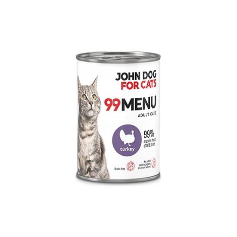 Cibo umido per gatti John Dog 99 MENU tacchino 6x400 g