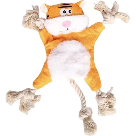 Peluche Animal chien jouet à macher – avec Cotton Rope et sonore – pour Tug-of-War et jeu interactif – Vert (1/5)
