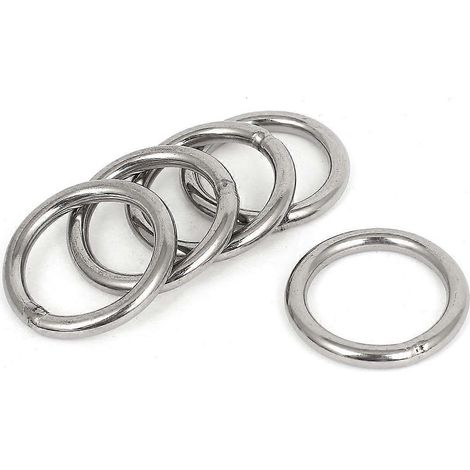 40mm x 5mm Stainless Steel Webbing Strapping Welded O Rings 5 Pcs-- (1/3)