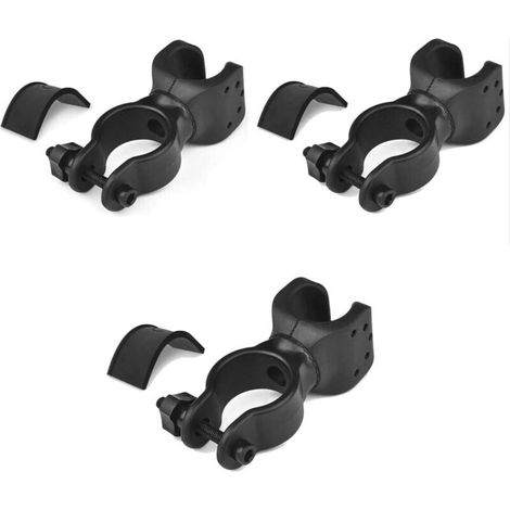 KZQ Paquete de 3 soportes para luz de bicicleta, soporte para linterna, clip para linterna, rotación de 360°, luz delantera LED, abrazadera universal para ciclismo, ayuda para conducción nocturna (1/4)