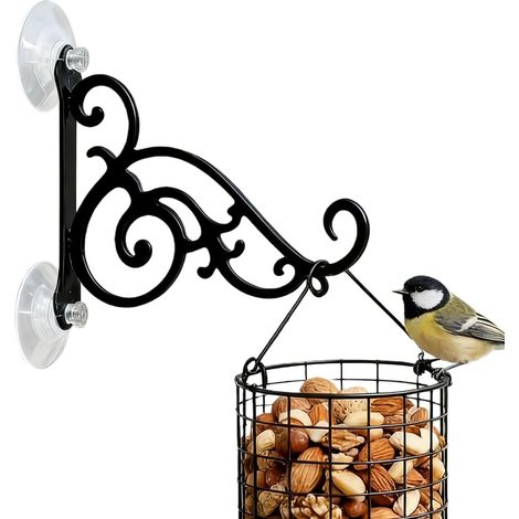 Support pour Mangeoire Oiseaux-Mouches Support Robuste À Forte Charge avec Ventouse - Crochet De Fenêtre pour Mangeoire À Oiseaux pour Distributeur d'eau Cage Carillon Balcon Terrasse (1/5)