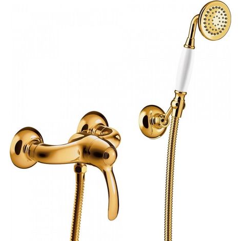 TRES 24216701OR TRES CLASIC Grifo Monomando Mural para Ducha Color Oro 24K - ref: 24216701OR (1/2)