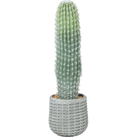 Cactus Artificiel 66 cm, Plante Décorative avec Pot, Vert