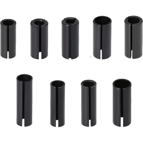 Lot de 9 manchons de réduction pour défonceuse - Pince de serrage - 9 tailles - Chuck Collet - Tige adaptateur pour défonceuse - Douille de serrage pour défonceuse (1/5)