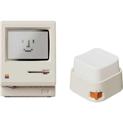 Horloge décorative créative de style rétro avec veilleuse magnétique, accessoire de bureau et de clavier d'ordinateur. (1/5)