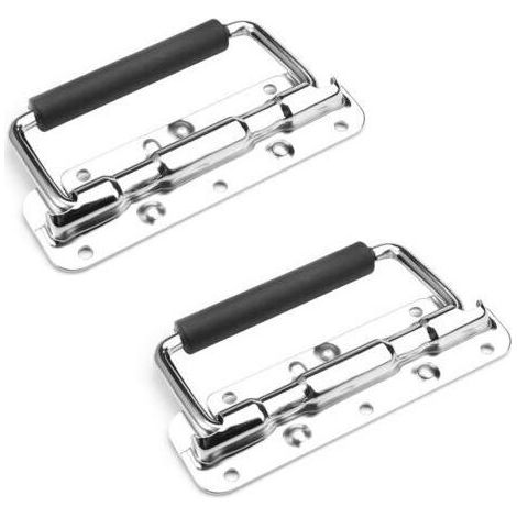 Pièces Poignée de Coffre, 120mm Poignee pour Caisse Poignées de Caisse Pliante Poignée de Boîte D'épreuve Poignées Pliantes à Ressort avec Poignée pour Boîtes de Remplacement de Boîte à Outi (1/5)