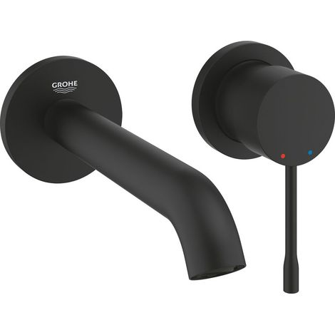 GROHE 29192KF1 2-Loch-WT-Wandbatterie Essence 291921 FMS Ausl. 183mm phantom black