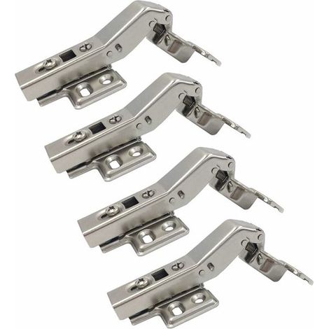 Adecuado para Pack de 4 bisagras ángulos 45 grados, 35 mm, amortiguador puertas armarios cuadrados muebles cocina: ¡La cierre suave silencioso (1/5)
