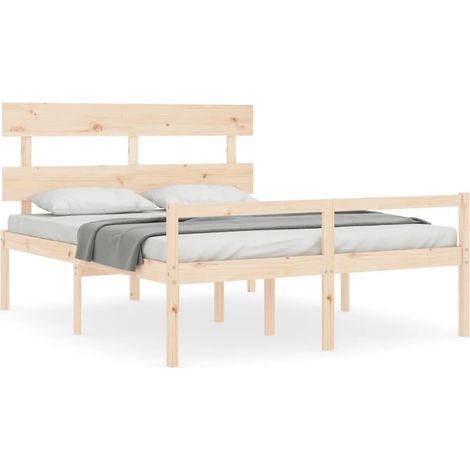 Maison Exclusive - Seniorenbett mit Kopfteil 160x200 cm Massivhol