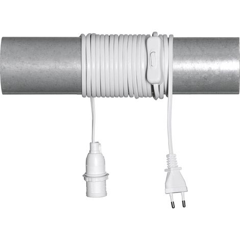 Lampenfassung E14 -Basic mit Stecker, weiß, Kunststoffkabel 500cm (1/3)