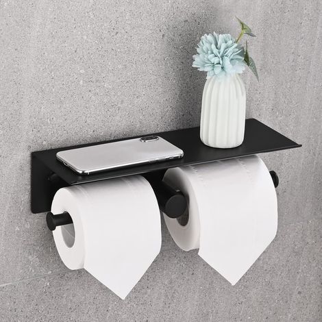Porte Papier Toilette, Double Support Papier Toilette avec Étagère (1/5)