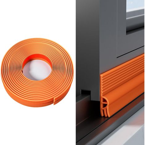Joint Fenetre Isolation Thermique et Phonique Autocollante, Bande d'Etanchéité pour Fenetre Anti Froid, Bande de Joint Fenetres Coulissante pour Isoler du Bruit, Anti-intempéries (Orange, 4m)