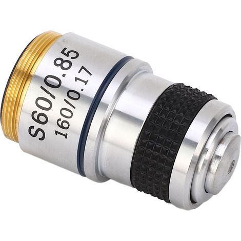 Objectif de microscope achromatique 60X, lentille optique en verre, filetage RMS 185, pour microscope biologique, grossissement 60 fois, optique de précision. (1/5)