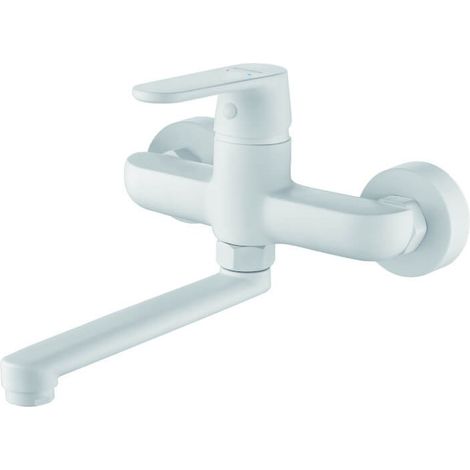 Rubinetto per lavabo a parete DIMA bianco (1/2)
