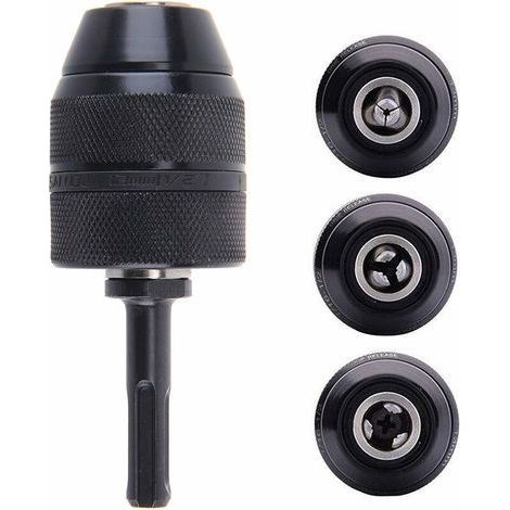 Adaptateur Sds Plus Mandrin autoserrant à fermeture rapide 2-13 mm Mandrin Professionnel Robuste 1/2-20UNF Perceuse Sans Clé de Mandrin à Fermeture Rapide Avec Adaptateur SDS (1/5)
