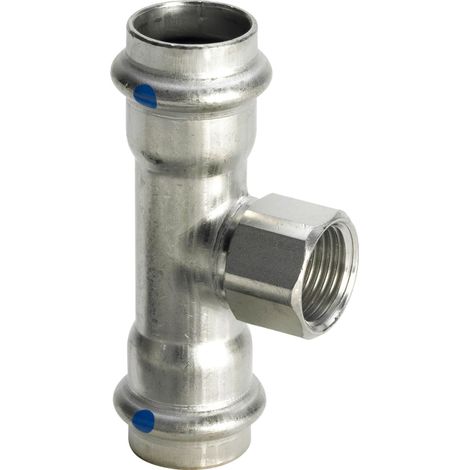 Viega Sanpress Inox LF-T, d1 42, Rp 1/2, d2 42 acero inoxidable Modelo 2317.2LF, 665715