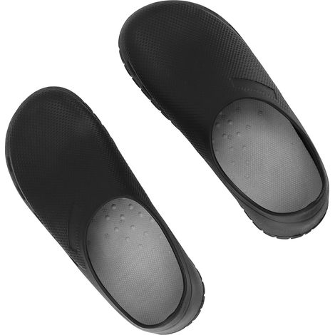 Chaussures anti-glisse en mesh respirant pour homme et femme, baskets casual slip-on résistantes à l'usure, noires taille 42 (1/5)
