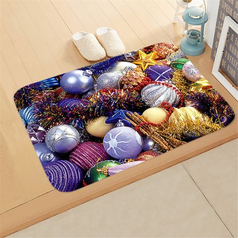Tapis De Noël - Tapis Absorbant Rectangulaire 40x60 cm - Pour Entrée Porte Cuisine Salon - Anti-dérapant PVC - Polyester (1/2)