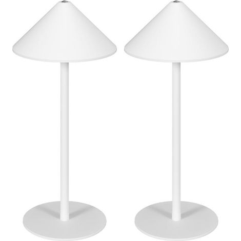 Lot de 2 lampes de table, lampe de chevet rechargeable USB A+C avec interrupteur tactile, 3 couleurs d'éclairage, pour salon ou chambre, en métal blanc. (1/5)