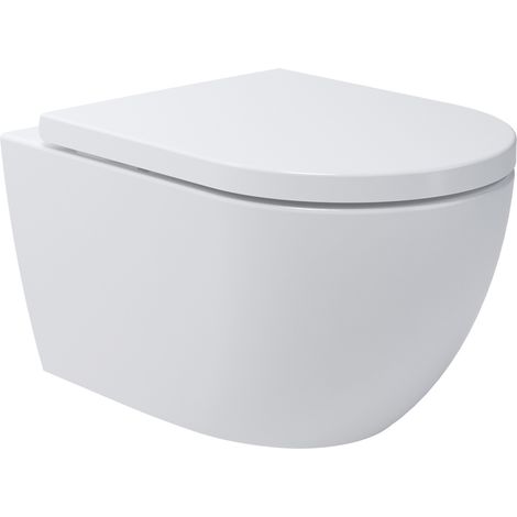 Whirlflush Hänge Wand WC Soho 3.0 Spülrandlos Tornado Spülung Weiß Glanz mit WC-Sitz Toilette (1/5)