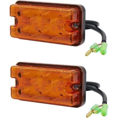 2 Pièces Feu Clignotant Avant à LED pour Chariot élévateur Feu De Gabarit De Remorque Ambre 12V-80V pour Camion,de (1/4)