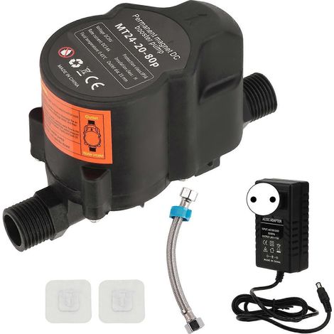 Filiyano-Surpresseur d'eau entièrement automatique et silencieux pour douche compacte, pompe de recirculation 24 V CC, prise UE 100-240 V (1/5)