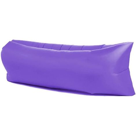 Divano gonfiabile, impermeabile e a prova di perdite, lettino portatile ideale per campeggio, spiaggia, escursionismo, feste in piscina, viola, 200x70 cm (1/4)