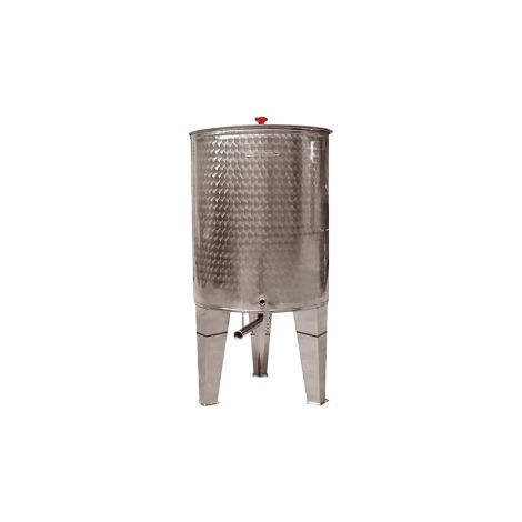 Cordivari botte contenitore per alimenti con fondo conico da 500 Lt in acciaio inox 18/10   72,5 cm h 166 cm attacco 3/4 senza rubinetto (1/2)