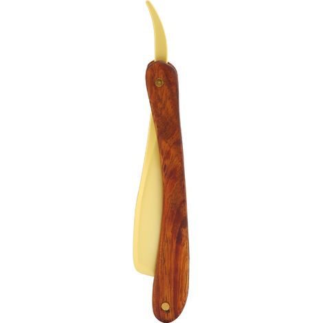Coupe-choux pliant rétro homme en palissandre, rasoir droit à lame pour coiffure et coupe de barbe - Accessoire style salon (S7914 Or mat) (1/5)