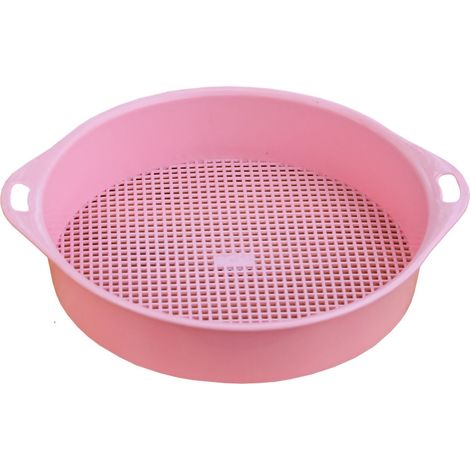 Tamis à terre en PP de 3 mm, rose, filtre de jardin portable pour terre et pierres
