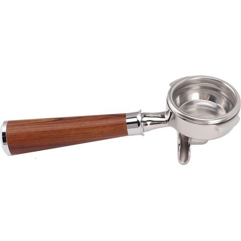 58-mm-Kaffeefilter mit 2 Ausläufen, feinem Sieb, Edelstahl, Holzgriff, abnehmbar, Zubehör für NOWWA A Siam Rosewood Kaffeemaschinen (1/5)