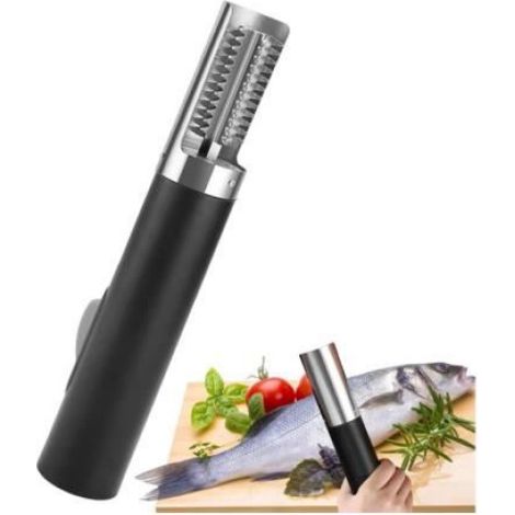 Éliminateur d'écailles poisson électrique,Éplucheur de poisson,3000mAh Fish Scaler Fish Grattoir avec couvercle,nettoyage efficace (1/4)
