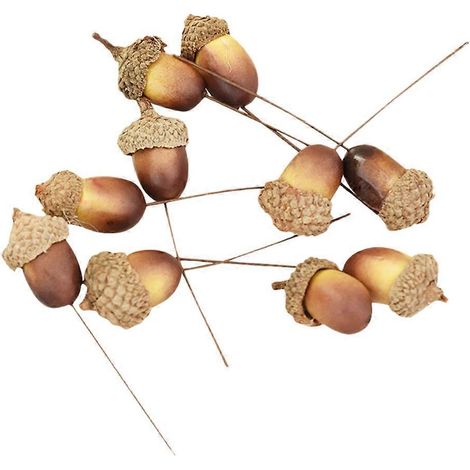 10 Stück kleine künstliche Eicheln, Mini-Eicheln, Weihnachts-Schaumstoff-Eicheln, künstliche Bastel-Eicheln-10pcs (1/3)