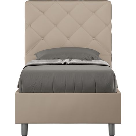 Letto Singolo 80x200 cm con Rete e Contenitore Priya Tortora (1/5)