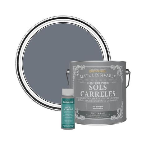 Peinture pour Sols Carrelés Mate Lessivable - Gris Marine (1/3)