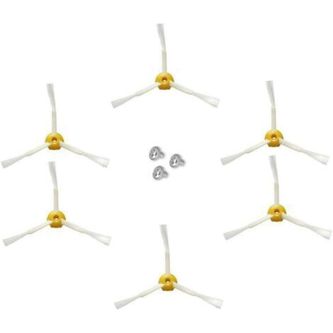 Brosse latérale pour irobot Roomba Série 500 600 700 (Jaune, 6 pcs Brosse latérale à 3 bras) (1/5)