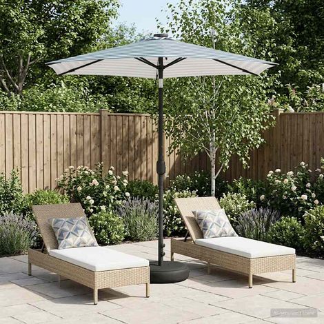Parasol de jardín con luces LED y base 230 x 230 cm Poliéster